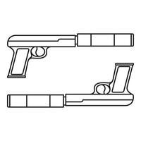 pistola icona, schema stile vettore
