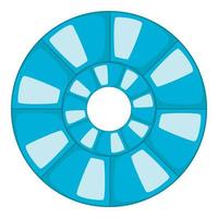astratto blu il giro forma icona, cartone animato stile vettore