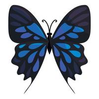 grande farfalla icona, cartone animato stile vettore