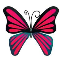 rosa farfalla icona, cartone animato stile vettore