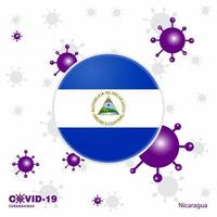 pregare per Nicaragua covid19 coronavirus tipografia bandiera restare casa restare salutare prendere cura di il tuo proprio Salute vettore