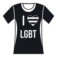 maglietta io amore lgbt icona, semplice stile vettore