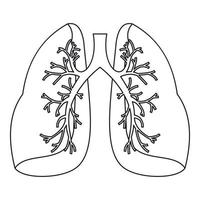 polmoni icona, schema stile vettore