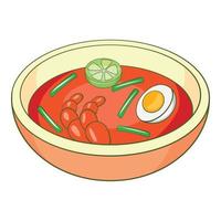 asiatico la minestra icona, cartone animato stile vettore