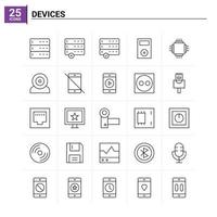 25 dispositivi icona impostato vettore sfondo