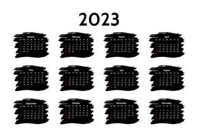 salendar per 2023 isolato su un' bianca sfondo. Domenica per lunedì, attività commerciale modello. vettore illustrazione