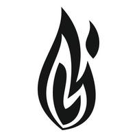 fuoco fiamma fuoco di bivacco icona, semplice stile vettore