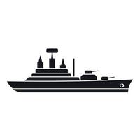 nave da guerra icona, semplice stile vettore