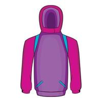 snowboarder giacca icona, cartone animato stile vettore