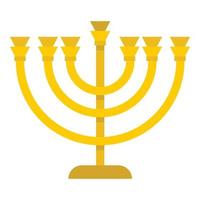 ebraico menorah con candele icona, piatto stile vettore