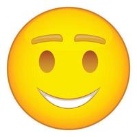 sorridente contento emoticon icona, cartone animato stile vettore