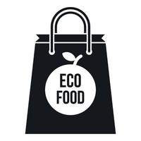 eco cibo Borsa icona, semplice stile vettore