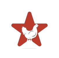 gallina stella forma concetto vettore logo design. pollo uccello vettore icona simbolo.