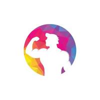 fitness club, Palestra vettore logo modello. fitness o Palestra club emblema con in posa atletico uomo.