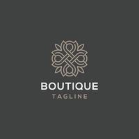 fiore boutique linea logo icona modello di progettazione vettore piatto