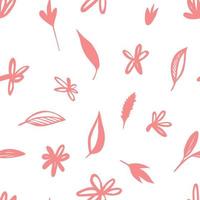 senza soluzione di continuità modello rosa fiori e le foglie nel grunge stile su un' gonna sfondo. imitando disegnato a mano pianta particolari. vettore floristica illustrazione