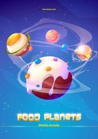 mobile portico cibo pianeti avventura, galassia mondo vettore
