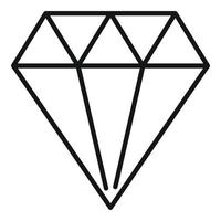 brillante diamante icona, schema stile vettore