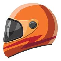 arancia da corsa casco icona, isometrico 3d stile vettore