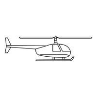 elicottero icona, schema stile vettore
