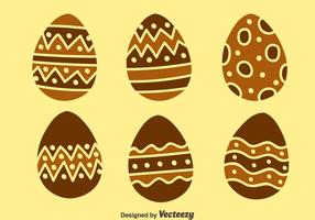 Insieme di vettori di uova di Pasqua al cioccolato Nizza