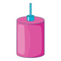rosa sospeso lampada icona, cartone animato stile vettore