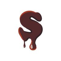 lettera S a partire dal latino alfabeto fatto di cioccolato vettore