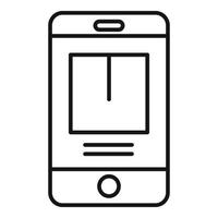 Telefono puntamento casa consegna icona, schema stile vettore