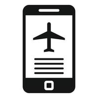 Telefono aereo biglietto icona, semplice stile vettore