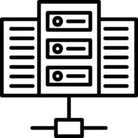 icona della linea del server vettore