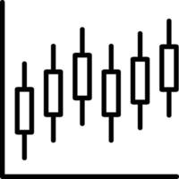 icona della linea del grafico a candela vettore