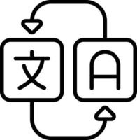 icona della linea di traduzione vettore