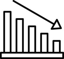 giù grafico linea icona vettore