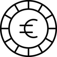 icona della linea dell'euro vettore