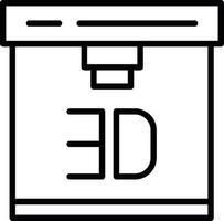Icona della linea della stampante 3d vettore