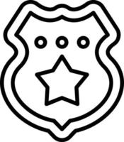 icona linea distintivo della polizia vettore
