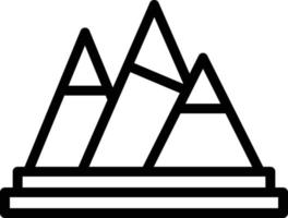 icona della linea delle montagne vettore