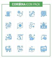 corona virus 2019 e 2020 epidemico 16 blu icona imballare come come proteggere sicurezza lavaggio protezione gli sport virale coronavirus 2019 nov malattia vettore design elementi