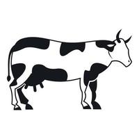 mucca icona, semplice stile vettore