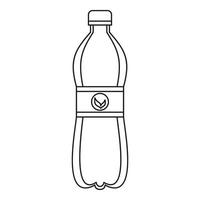 plastica bottiglia icona, schema stile vettore