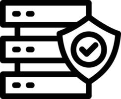 icona della linea di backup protetta vettore