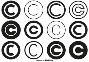 Collezione di simboli del copyright di vettore