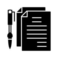 unico documenti e penna vettore icona