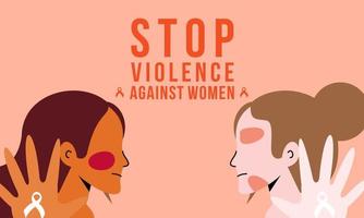 fermare violenza contro donne bandiera sfondo vettore