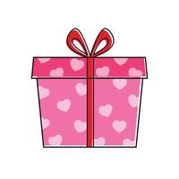 cuore forma regalo scatola clipart icona animato vettore per San Valentino e anniversario celebrazione sorpresa