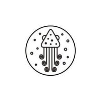 illustrazione moderno linea arte polpo mare semplice minimalista nel il cerchio logo design vettore