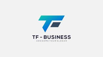 alfabeto lettere tf ft attività commerciale iniziali vettore logo design