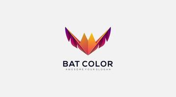 pipistrello colore vettore logo design icona modello