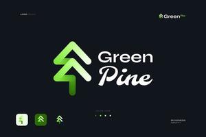 semplice e moderno verde pino logo. pino albero icona o simbolo vettore