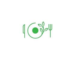 verde biologico cibo e eco cibo logo design vettore modello.